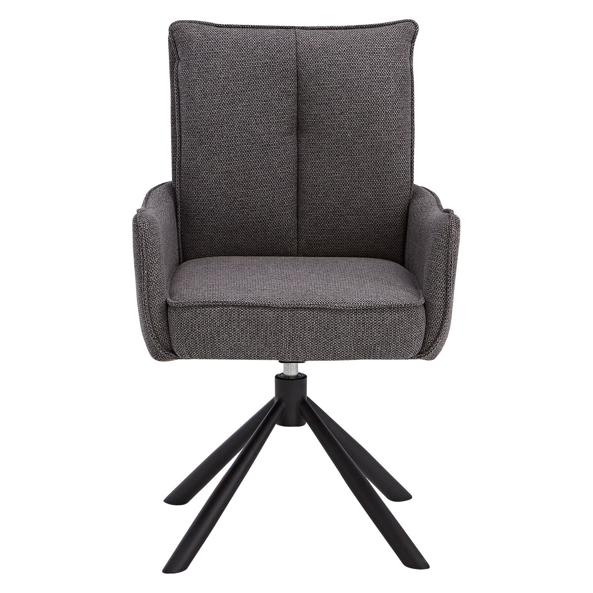 Polsterstuhl Stoff Anthrazit | 4er-Set | drehbar | mit Armlehnen | Küche Esszimmer Büro
