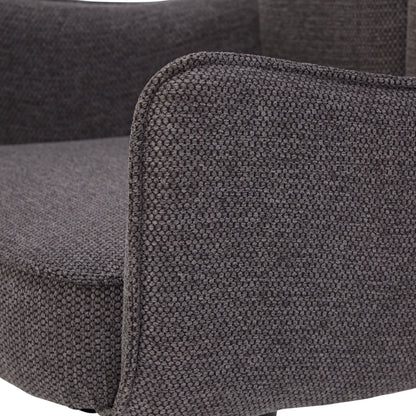 Polsterstuhl Stoff Anthrazit | 4er-Set | drehbar | mit Armlehnen | Küche Esszimmer Büro