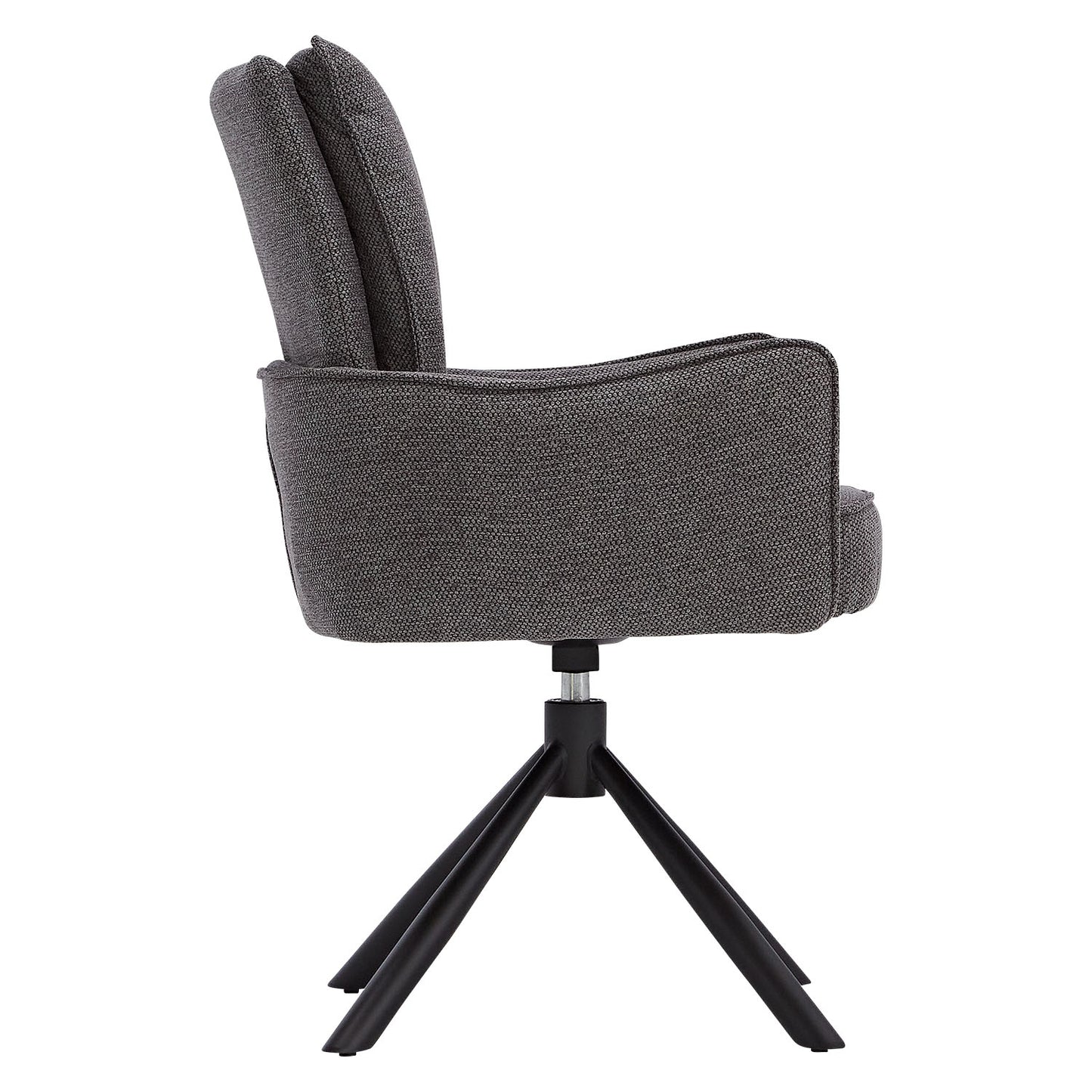 Polsterstuhl Stoff Anthrazit | 4er-Set | drehbar | mit Armlehnen | Küche Esszimmer Büro