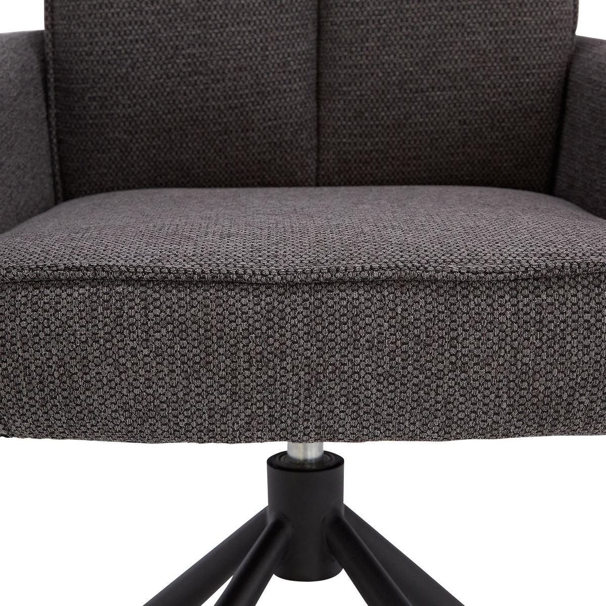 Polsterstuhl Stoff Anthrazit | 4er-Set | drehbar | mit Armlehnen | Küche Esszimmer Büro