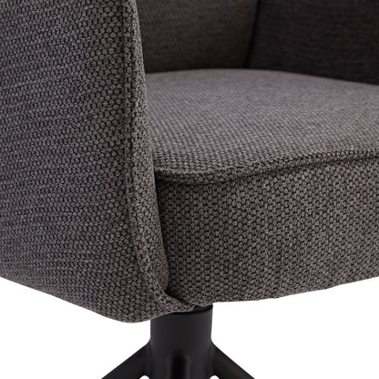 Polsterstuhl Stoff Anthrazit | 4er-Set | drehbar | mit Armlehnen | Küche Esszimmer Büro