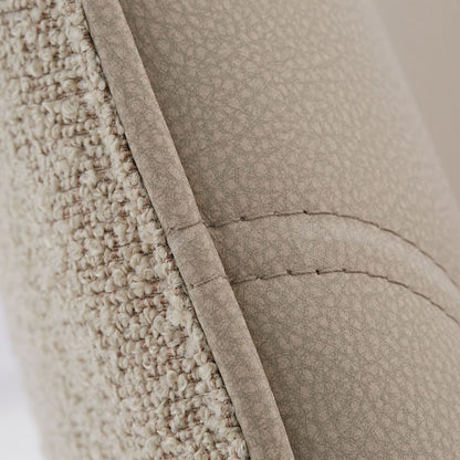 4er Set Polsterstuhl Bouclé Leder drehbar Beige