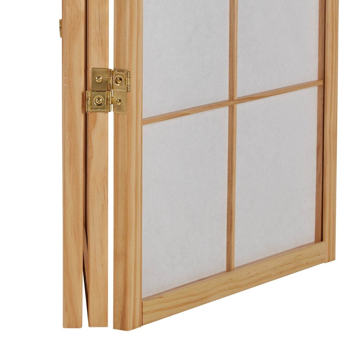 4 fach Holz Paravent Raumteiler 8036 natur Bambusmuster - Palo24