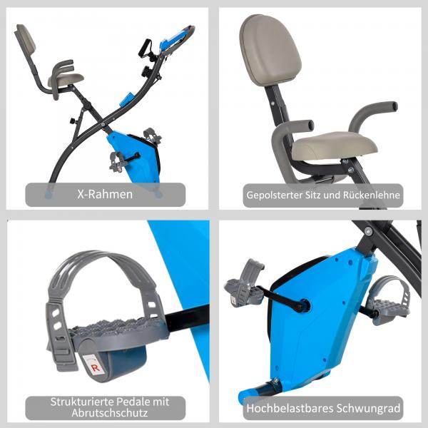 Heimtrainer Fahrradtrainer 8 Widerstandstufen Schwarz Blau - Palo24