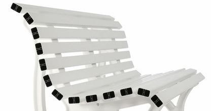 Banquette BORKUM 4 places, plastique blanc
