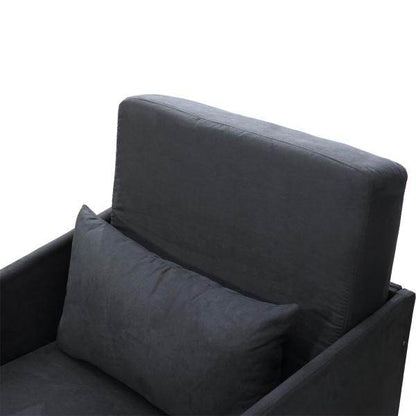 Schlafsofa Sofabett Waschbarer Bezug 2 Seitentaschen Kissen Metall Grau - Palo24