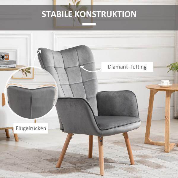 Akzentstuhl im skandinavischem Design 71 cm x 68 cm x 101 cm - Palo24