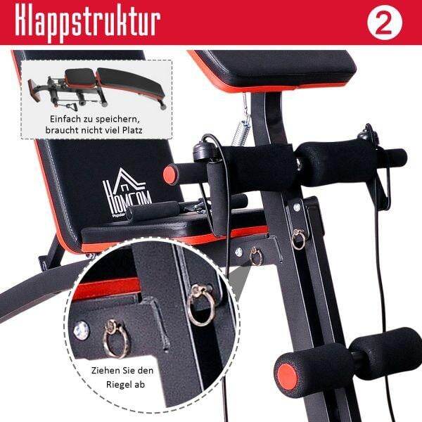 Multifunktion Hantelbank Trainingsbank Schwarz-Rot - Palo24