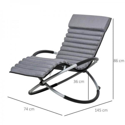 Schaukelstuhl ergonomischer 2 In 1 Schwingsessel Schaukelliege kugelförmig Dunkelgrau - Palo24