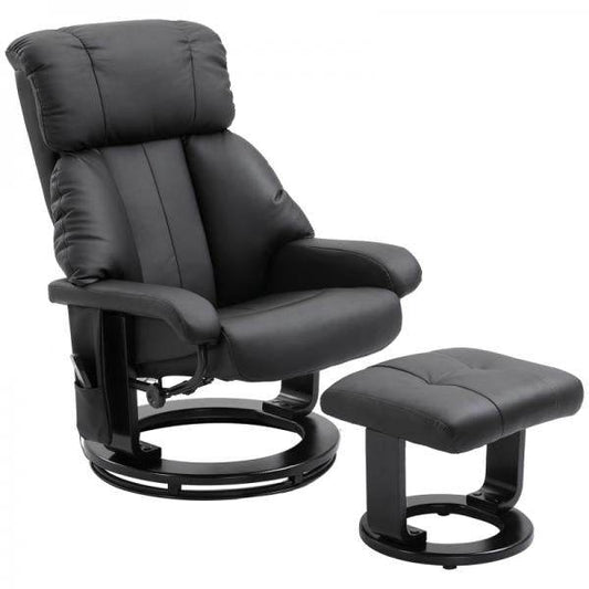 Relaxliege mit Liegefunktion Fernsehsessel mit Hocker Massage Schwarz - Palo24
