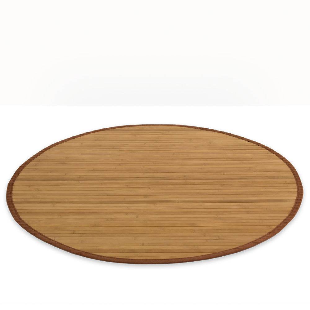 Bambusteppich Teppich 200 cm rund Bambus Bambusmatte braun - Palo24