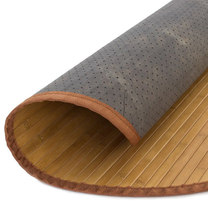 Bambusmatte Bambusteppich 90 cm rund braun Bambus Teppich - Palo24