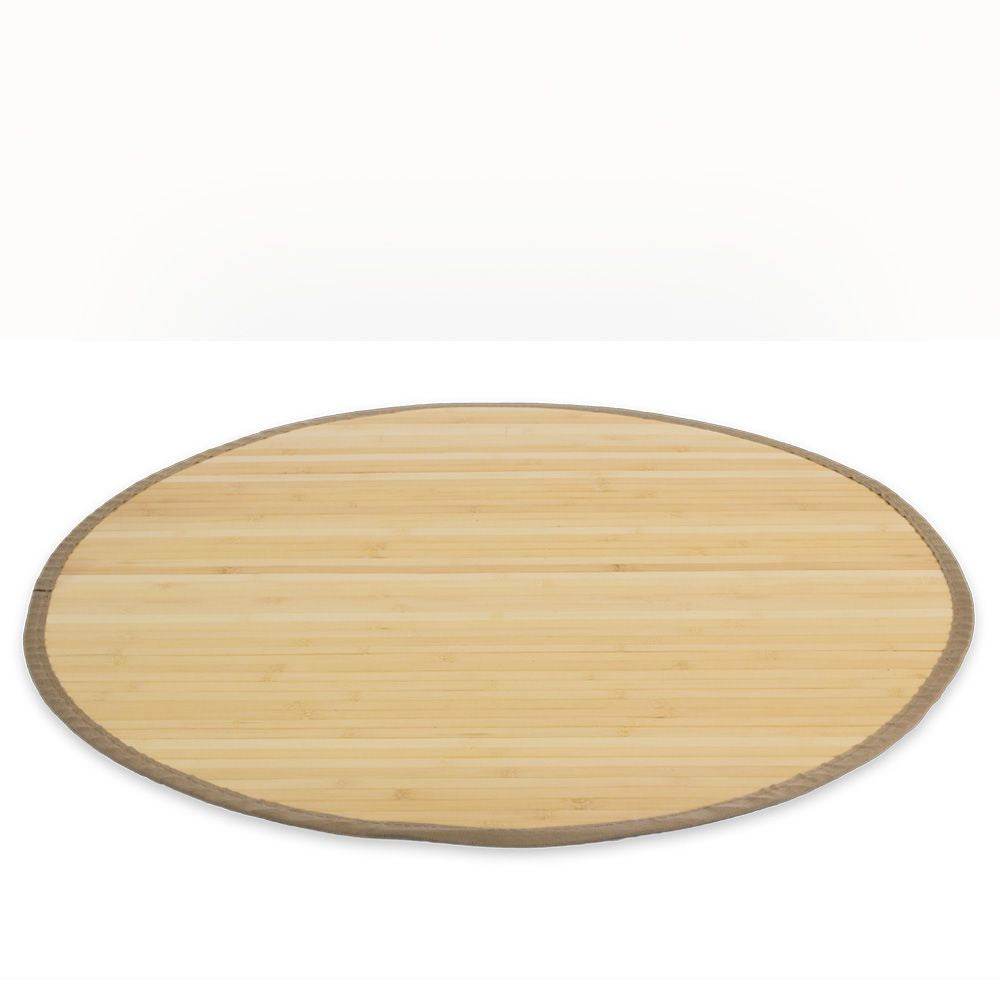 Bambusmatte Bambusteppich 90 cm rund natur Bambus Teppich - Palo24
