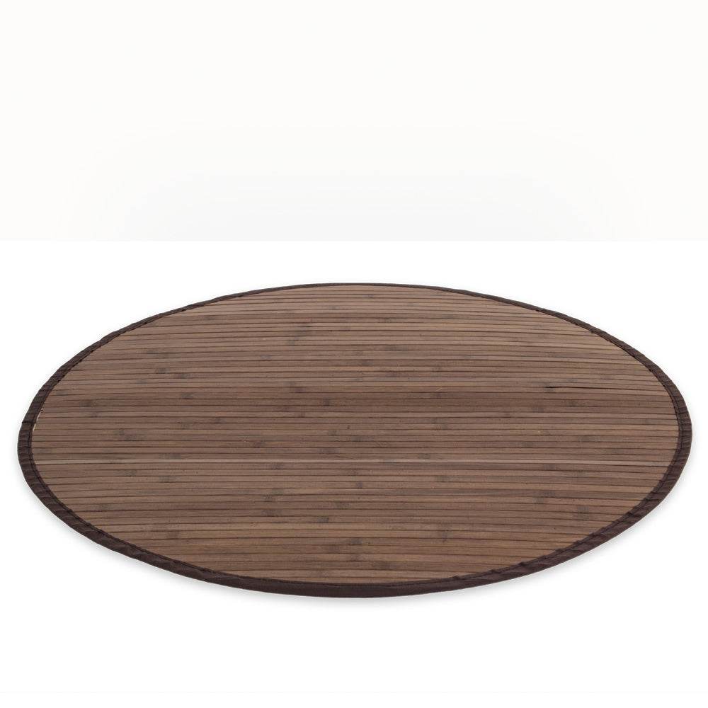 Bambusmatte Bambusteppich 90 cm rund dunkelbraun Bambus Teppich - Palo24