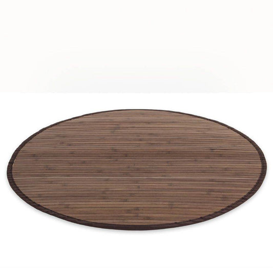 Bambusmatte 200 cm rund dunkelbraun Bambusteppich Teppich - Palo24