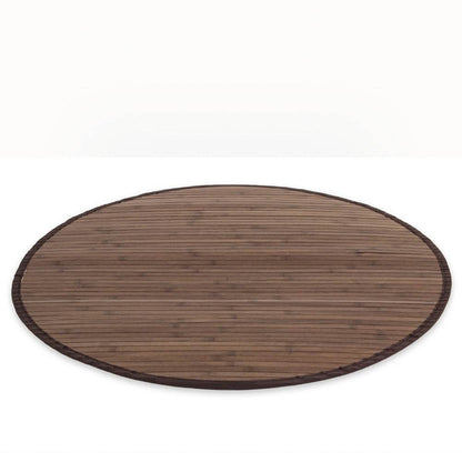 Bambusmatte Bambusteppich 120 cm rund dunkelbraun Bambus Teppich - Palo24
