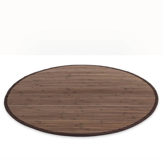Bambusmatte Bambusteppich 120 cm rund dunkelbraun Bambus Teppich - Palo24