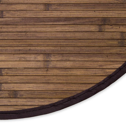 Bambusmatte 200 cm rund dunkelbraun Bambusteppich Teppich - Palo24