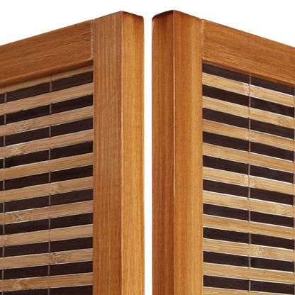 Paravent Braun Holzstreben | 5 teilig | Holz | Raumteiler Trennwand Sichtschutz