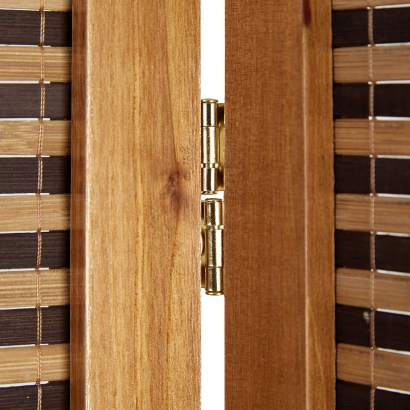 Paravent Braun Holzstreben | 5 teilig | Holz | Raumteiler Trennwand Sichtschutz