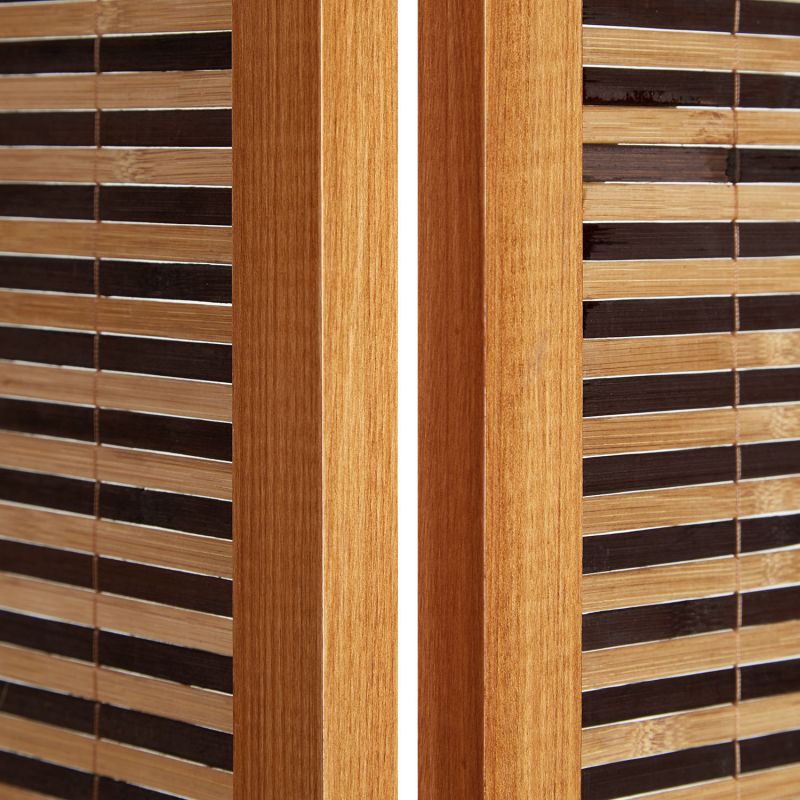 Paravent Braun Holzstreben | 5 teilig | Holz | Raumteiler Trennwand Sichtschutz