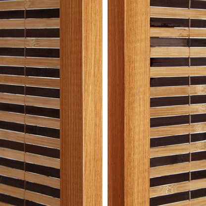 Paravent Braun Holzstreben | 5 teilig | Holz | Raumteiler Trennwand Sichtschutz