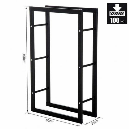 Kaminholzregal Kaminholzständer 100kg Stahl Schwarz - Palo24