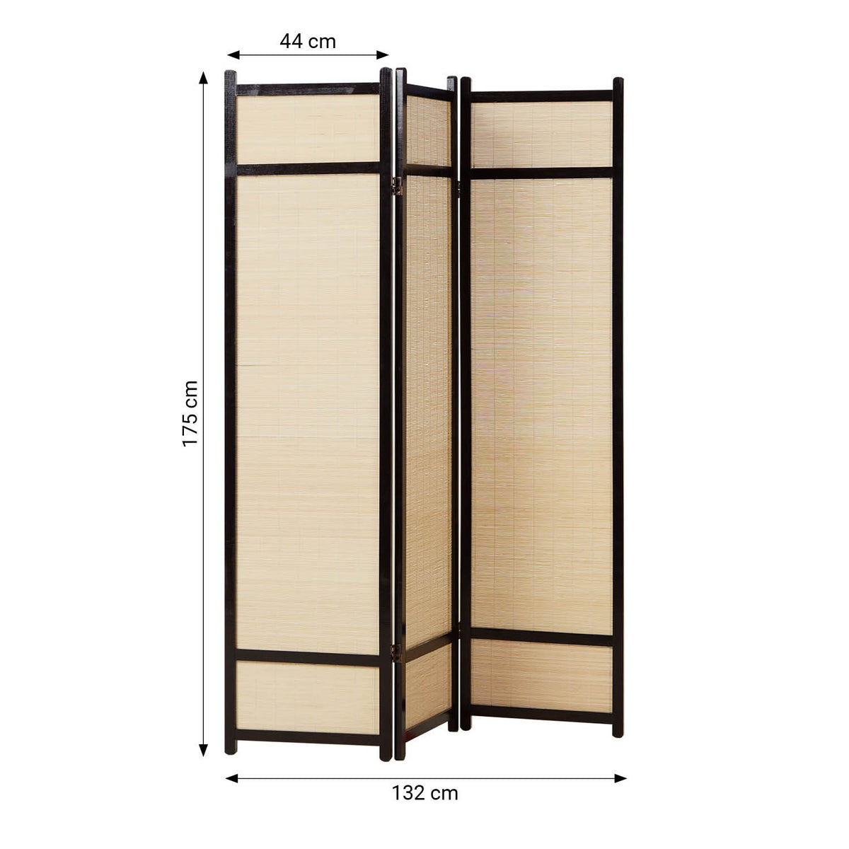 Paravent Braun Bambus Natur| 3 teilig | Holz | Raumteiler Trennwand Sichtschutz