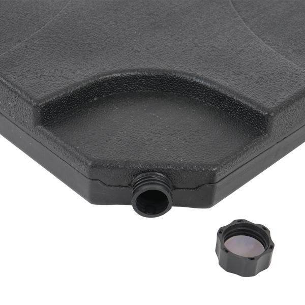 Gastronomie-Ampelschirm HWC-A96, 3x3m (Ø4,24m) schwenkbar, Polyester Alu/Stahl 23kg ~ creme mit Ständer, drehbar - Palo24