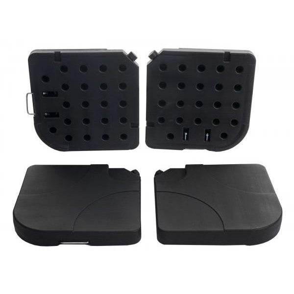 Gastronomie-Ampelschirm HWC-A96, 3x3m (Ø4,24m) schwenkbar, Polyester Alu/Stahl 23kg ~ creme mit Ständer, drehbar - Palo24