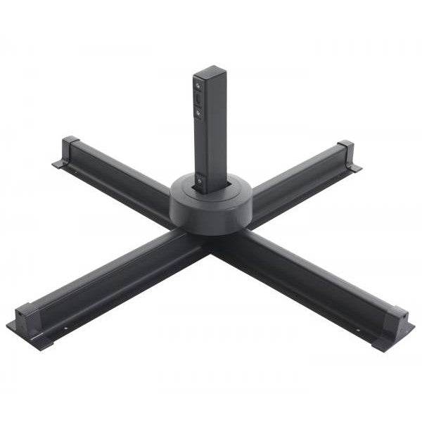 Gastronomie-Ampelschirm HWC-A96, 3x3m (Ø4,24m) schwenkbar, Polyester Alu/Stahl 23kg ~ anthrazit mit Ständer - Palo24