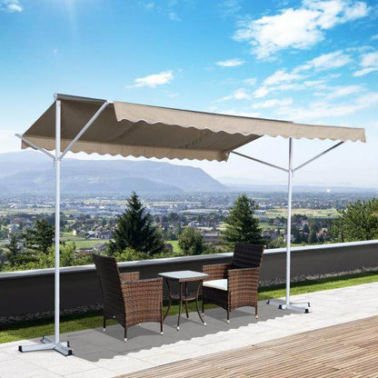 Standmarkise Gartenmarkise mit Faltarm Creme 3m x 3m - Palo24