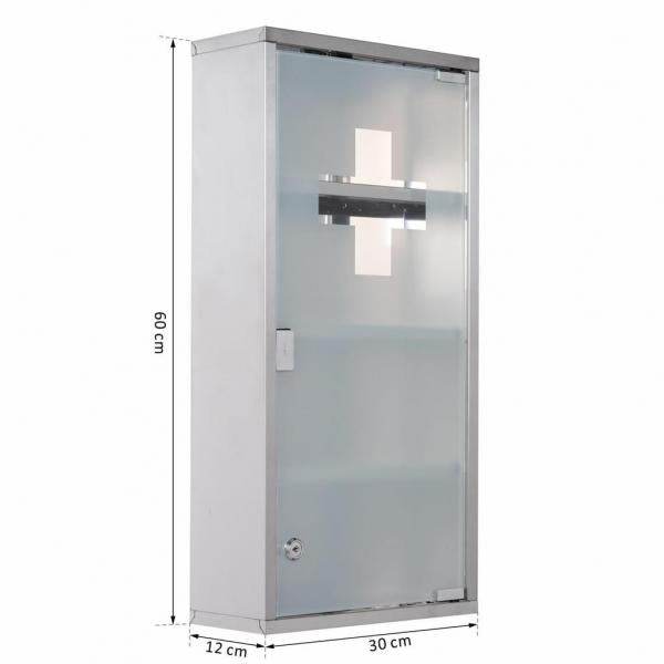 Medizinschrank | Edelstahl | Satiniertes Sichtglas - Palo24