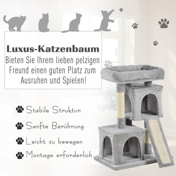 Kratzbaum Katzenkratzbaum mit Sisalsäulen Katzenbaum Hellgrau - Palo24
