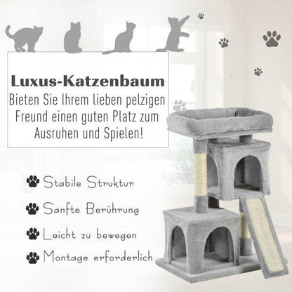 Kratzbaum Katzenkratzbaum mit Sisalsäulen Katzenbaum Hellgrau - Palo24
