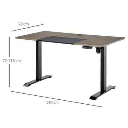Elektrischer Schreibtisch höhenverstellbar Natur schwarz 140c m x 70 cm x 116 cm - Palo24