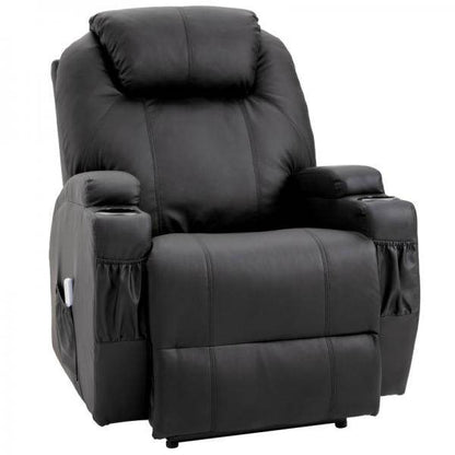 Massagesessel Elektrisch Massagefunktion Liegefunktion Schaumstoff Schwarz - Palo24