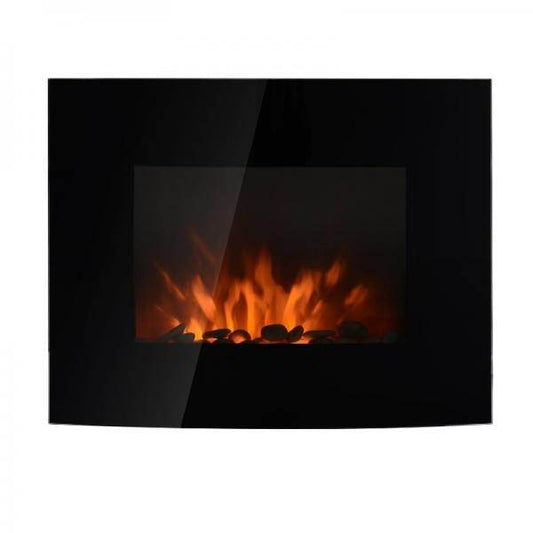 Elektrokamin Wandkamin 1800 Watt LED Fernbedienung Schwarz - Palo24