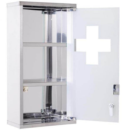 Medizinschrank 3 Ablagen abschließbar Edelstahl - Palo24