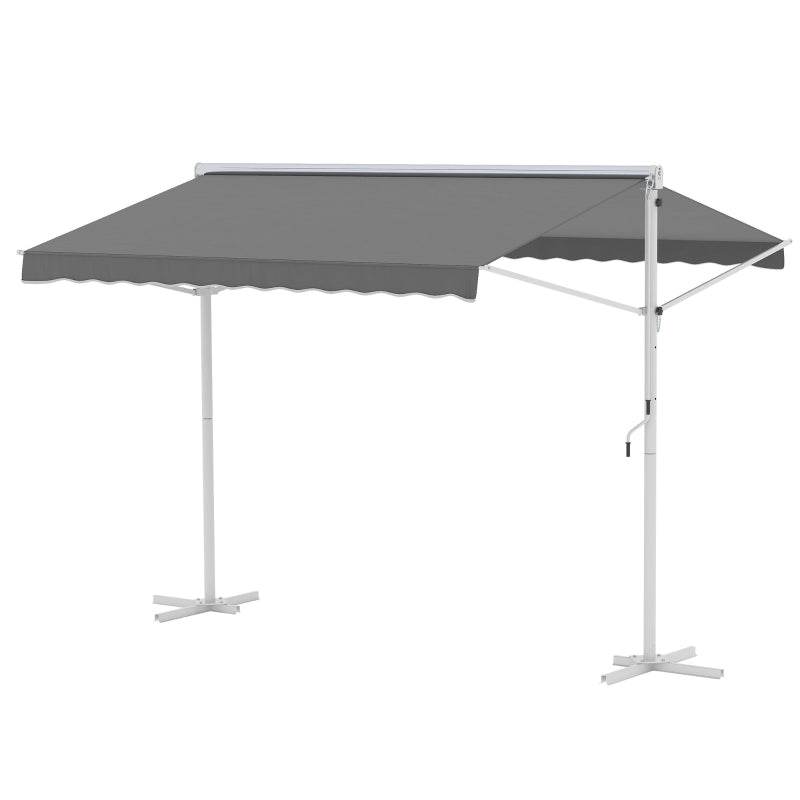 Standmarkise Gartenmarkise mit Faltarm Grau 3m x 3m - Palo24