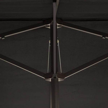 Sonnenschirm Doppelsonnenschirm Terrassenschirm mit Handkurbel Schwarz Oval - Palo24