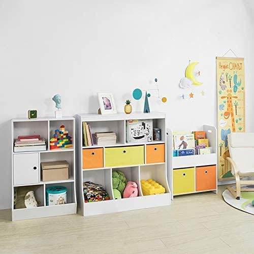 Kinderbücherregal | Spielzeugtruhe | Aufbewahrungsregal für Kinder | Weiss KMB27-W - Palo24