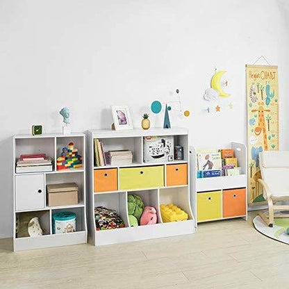 Kinderbücherregal | Spielzeugtruhe | Aufbewahrungsregal für Kinder | Weiss KMB27-W - Palo24