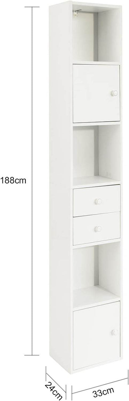 Bücherregal mit Schubladen | Bücherschrank | Standregal Holz | STR10-W - Palo24