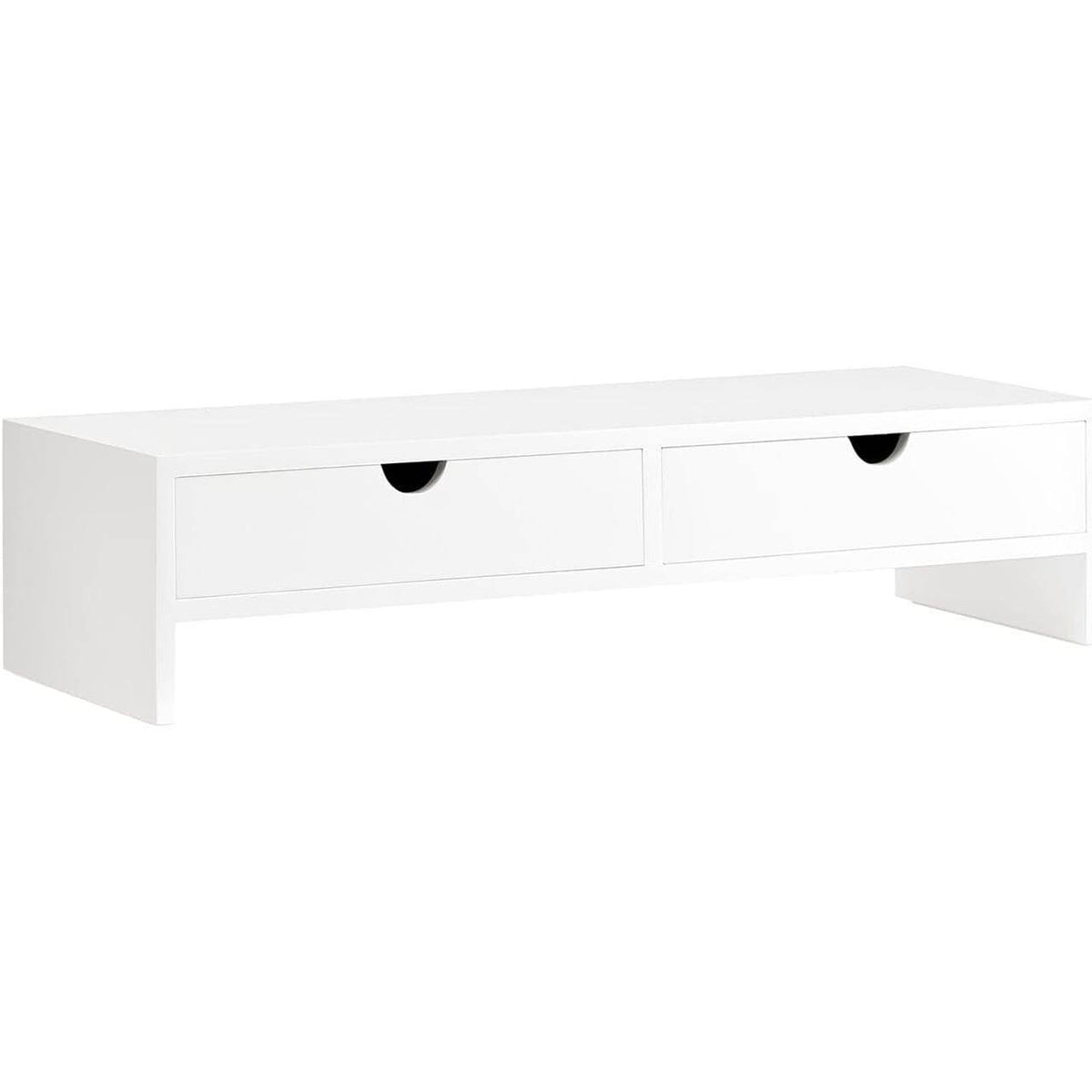 Monitorerhöhung | Monitorständer mit Schubladen | Weiss BBF02-W - Palo24