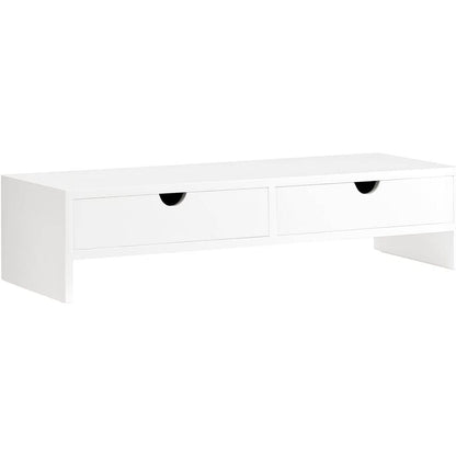 Monitorerhöhung | Monitorständer mit Schubladen | Weiss BBF02-W - Palo24