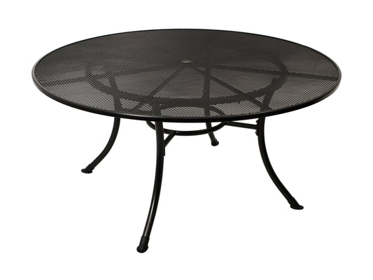 Table RIVO 150cm ronde, métal déployé gris fer