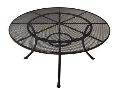 Table RIVO 150cm ronde, métal déployé gris fer