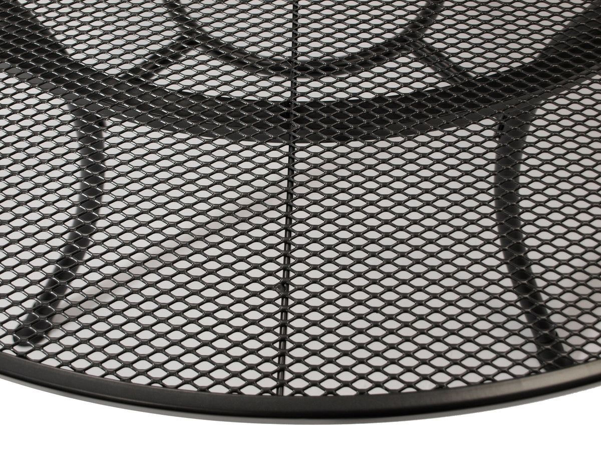 Table RIVO 150cm ronde, métal déployé gris fer
