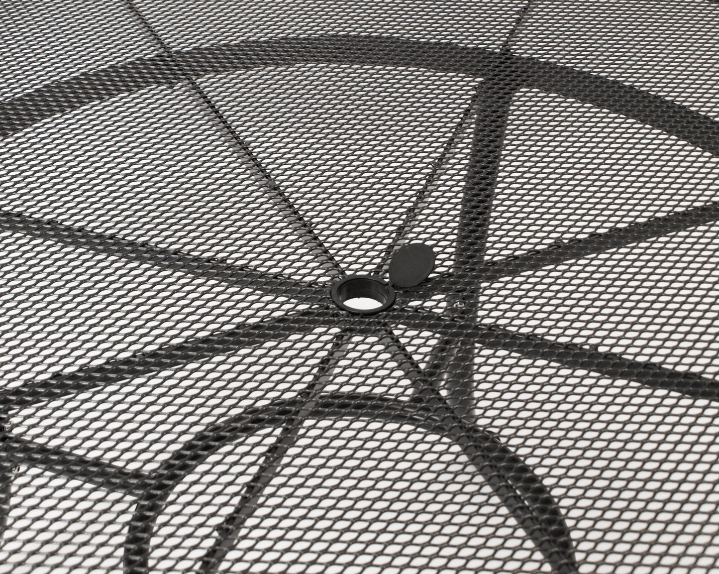 Table RIVO 150cm ronde, métal déployé gris fer